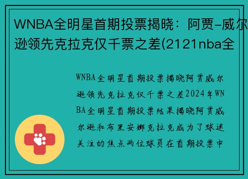 WNBA全明星首期投票揭晓：阿贾-威尔逊领先克拉克仅千票之差(2121nba全明星投票)